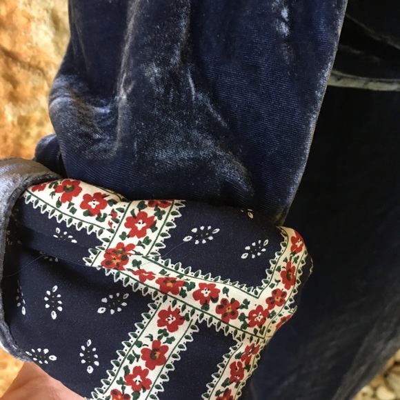 NWT Anthropologie Maeve Velvet Shirtdress in blue - Picture 5 of 8